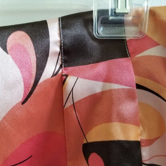 Apt. 9 Stretch Silk-Look Fully Lined Skirt Size 6 Peach and Brown - Beautiful! - Picture 11 of 16